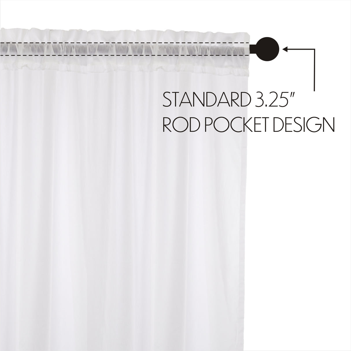 White Ruffled Sheer Prairie Long Panel Set of 2 84x36x18