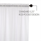 White Ruffled Sheer Prairie Long Panel Set of 2 84x36x18