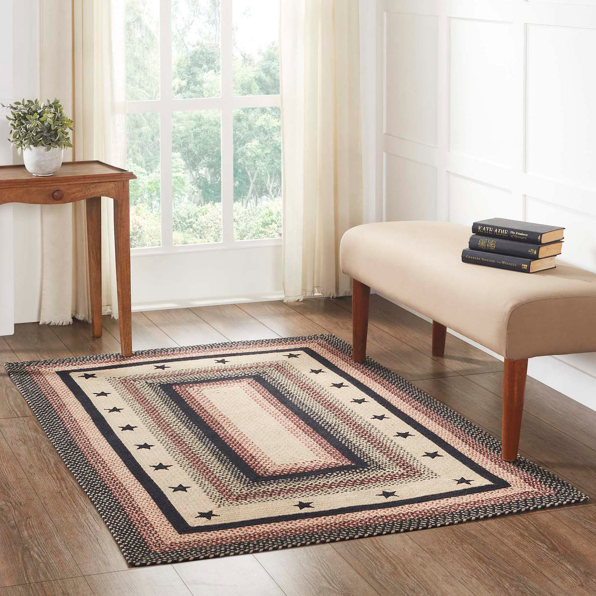 Colonial Star Jute Rug Rect w/ Pad 48x72