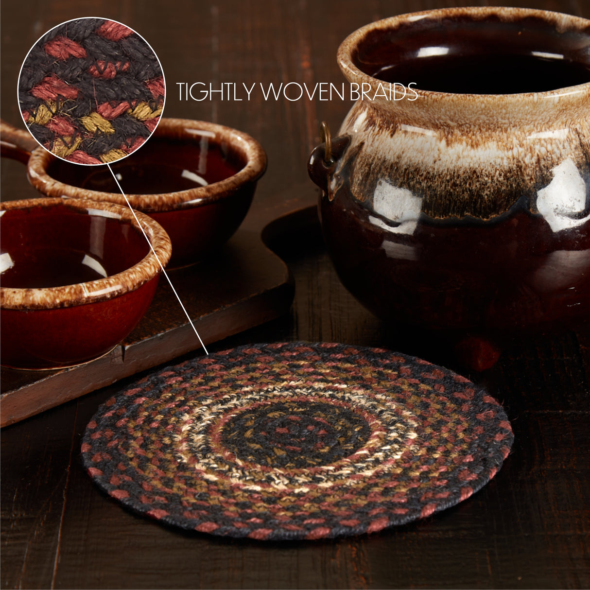 Beckham Jute Trivet 8, Set of 3