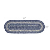 Great Falls Blue Jute Stair Tread Oval Latex 8.5x27, Set of 7