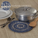 Great Falls Blue Jute Trivet 8, Set of 3