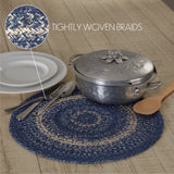 Great Falls Blue Jute Trivet 15, Set of 3
