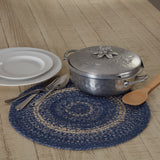 Great Falls Blue Jute Trivet 15, Set of 3