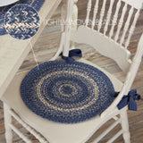 Great Falls Blue 15 Inch Jute Chair Pad