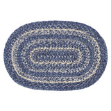 Farmhouse Great Falls Blue Table Placemat, Blue White, Jute Blend, Oval, 12x18 Inches, 12 Pack 12 Pack