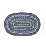 Farmhouse Great Falls Blue Table Placemat, Blue White, Jute Blend, Oval, 12x18 Inches, 12 Pack 12 Pack