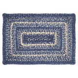 Farmhouse Great Falls Blue Table Placemat, Blue White, Jute Blend, Rectangle, 12x18 Inches, 8 Pack 8 Pack