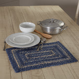 Farmhouse Great Falls Blue Table Placemat, Blue White, Jute Blend, Rectangle, 12x18 Inches, 12 Pack 12 Pack