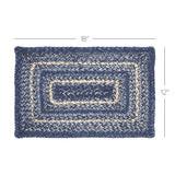 Farmhouse Great Falls Blue Table Placemat, Blue White, Jute Blend, Rectangle, 12x18 Inches, 12 Pack 12 Pack