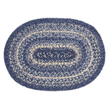 Farmhouse Great Falls Blue Table Placemat, Blue White, Jute Blend, Oval, 10x15 Inches, 8 Pack 8 Pack