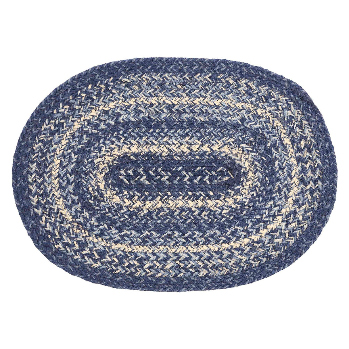 Farmhouse Great Falls Blue Table Placemat, Blue White, Jute Blend, Oval, 10x15 Inches, 12 Pack 12 Pack