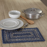Farmhouse Great Falls Blue Table Placemat, Blue White, Jute Blend, Rectangle, 10x15 Inches, 8 Pack 8 Pack