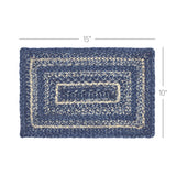 Farmhouse Great Falls Blue Table Placemat, Blue White, Jute Blend, Rectangle, 10x15 Inches, 8 Pack 8 Pack