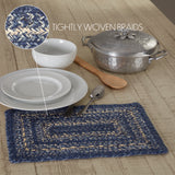 Farmhouse Great Falls Blue Table Placemat, Blue White, Jute Blend, Rectangle, 10x15 Inches, 12 Pack 12 Pack
