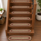 Ginger Spice Jute Stair Tread Oval Latex 8.5x27, Set of 7