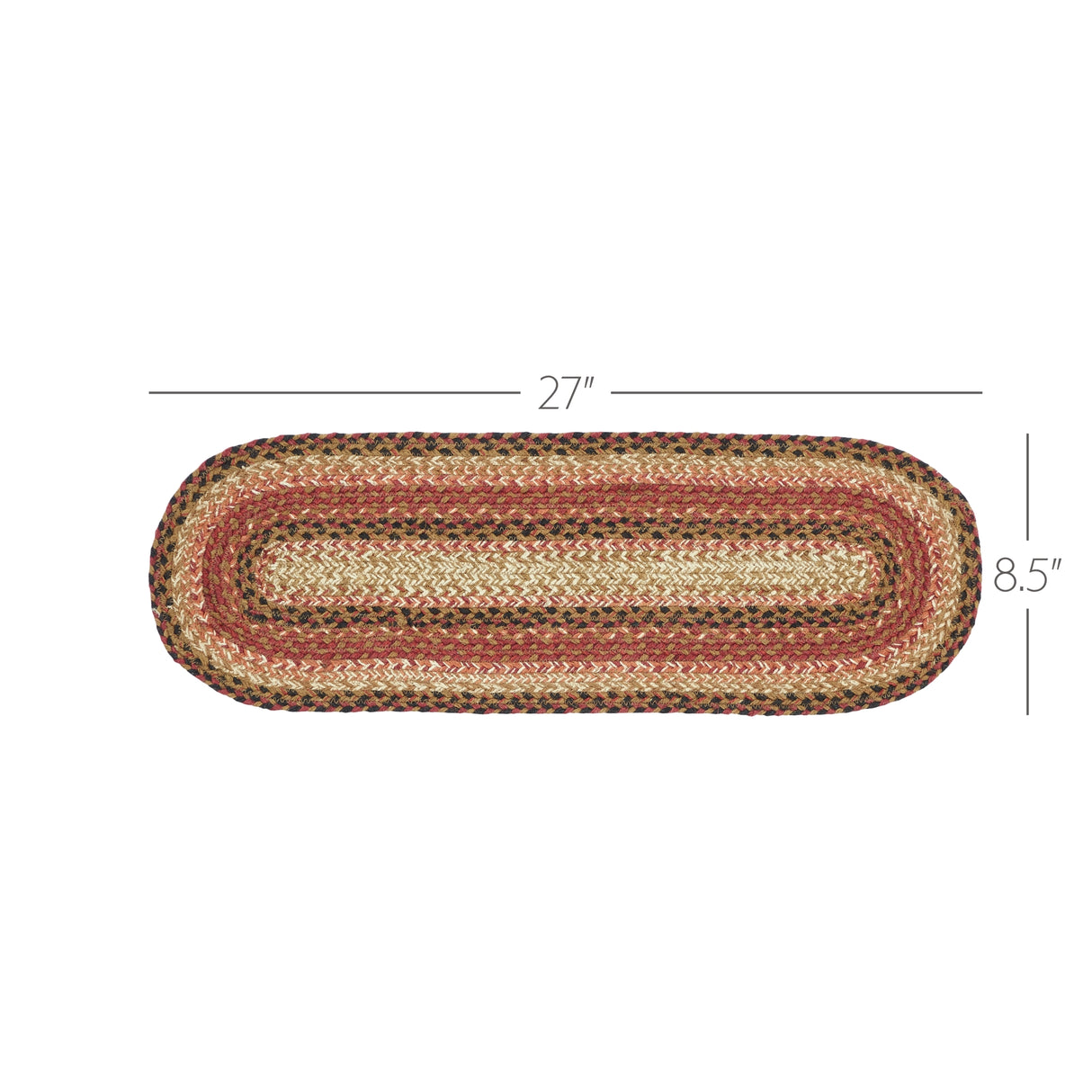 Ginger Spice Jute Stair Tread Oval Latex 8.5x27, Set of 7
