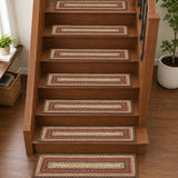 Ginger Spice Jute Stair Tread Rect Latex 8.5x27, Set of 7
