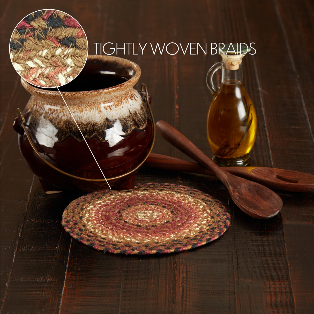 Ginger Spice Jute Trivet 8, Set of 3