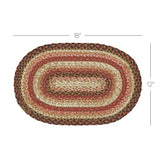 Ginger Spice Table Placemat, Orange Red Natural, Jute Blend, Oval, 12x18 Inches, 4 Pack 4 Pack
