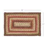 Ginger Spice Table Placemat, Orange Red Natural, Jute Blend, Rectangle, 12x18 Inches, 6 Pack 6 Pack