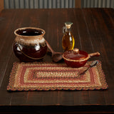 Ginger Spice Table Placemat, Orange Red Natural, Jute Blend, Rectangle, 12x18 Inches, 12 Pack 12 Pack