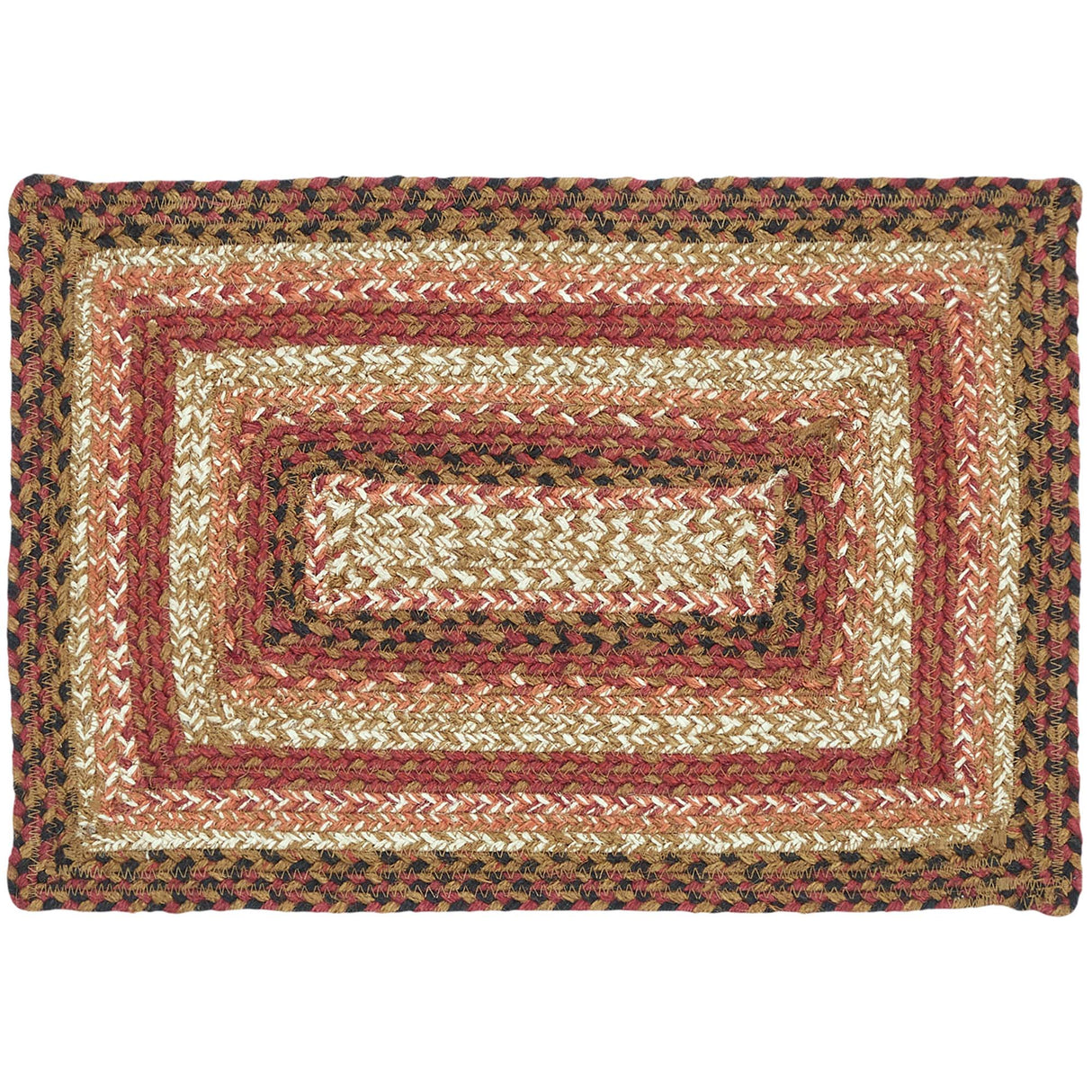 Ginger Spice Table Placemat, Orange Red Natural, Jute Blend, Rectangle, 12x18 Inches, 2 Pack