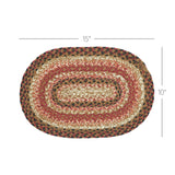 Ginger Spice Table Placemat, Orange Red Natural, Jute Blend, Oval, 10x15 Inches, 2 Pack