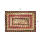 Ginger Spice Table Placemat, Orange Red Natural, Jute Blend, Rectangle, 10x15 Inches, 4 Pack 4 Pack