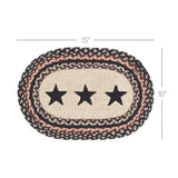 Colonial Star Country Black 13x72 Table Runner & 6 pc 10x15 Oval Placemat Set
