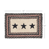 Primitive Colonial Star Table Placemat, Tan Black Red, Jute Blend, Rectangle, 10x15 Inches, 8 Pack 8 Pack