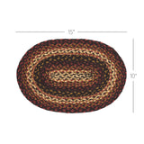 Country Beckham Placemat, Red Black Tan, Jute Blend, Oval, 10x15 Inches, 8 Pack 8 Pack