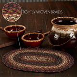 Country Beckham Placemat, Red Black Tan, Jute Blend, Oval, 10x15 Inches, 12 Pack 12 Pack