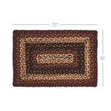 Country Beckham Placemat, Red Black Tan, Jute Blend, Rectangle, 10x15 Inches, 12 Pack 12 Pack