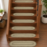 Cobblestone Jute Stair Tread Oval Latex 8.5x27, Set of 7