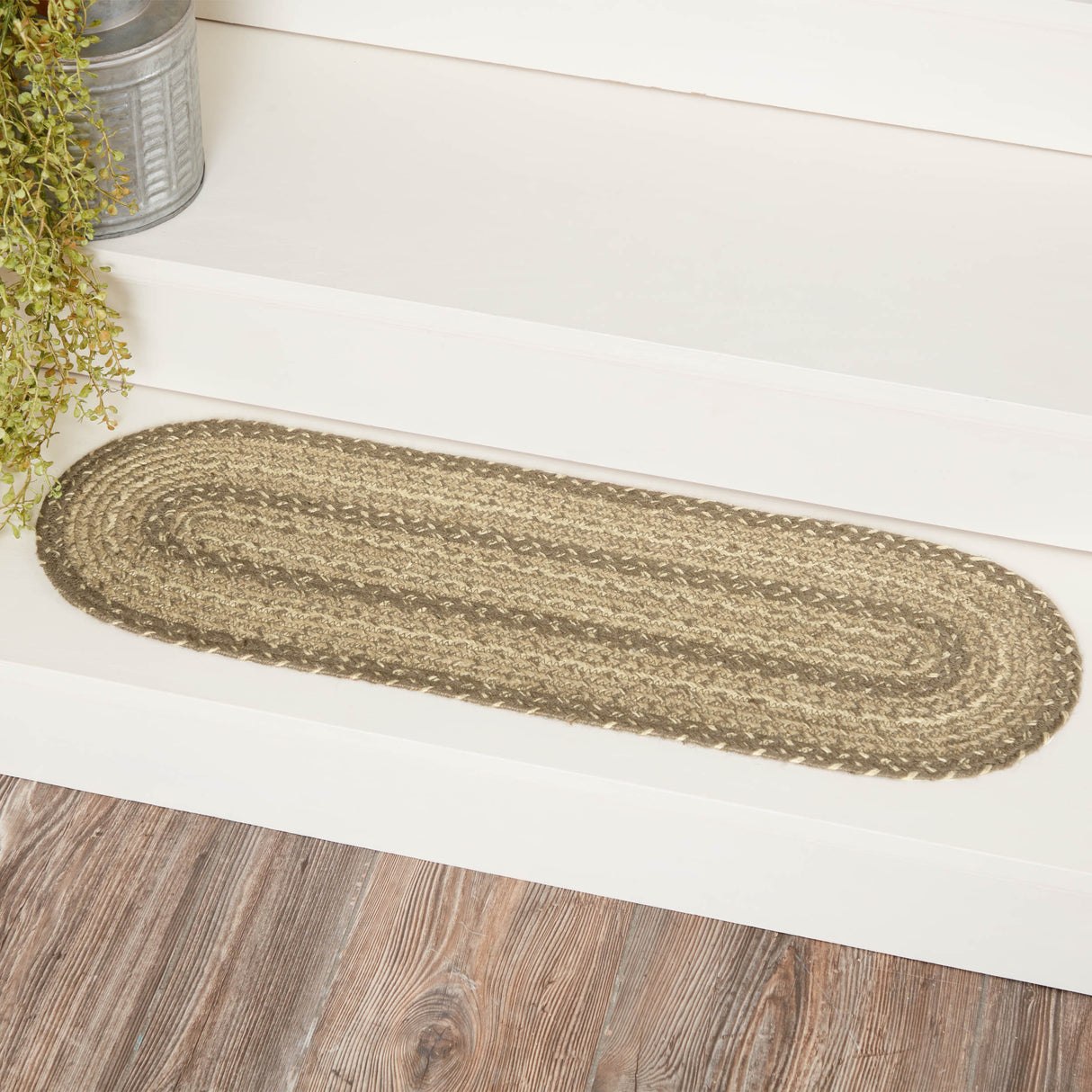 Cobblestone Jute Stair Tread Oval Latex 8.5x27, Set of 7