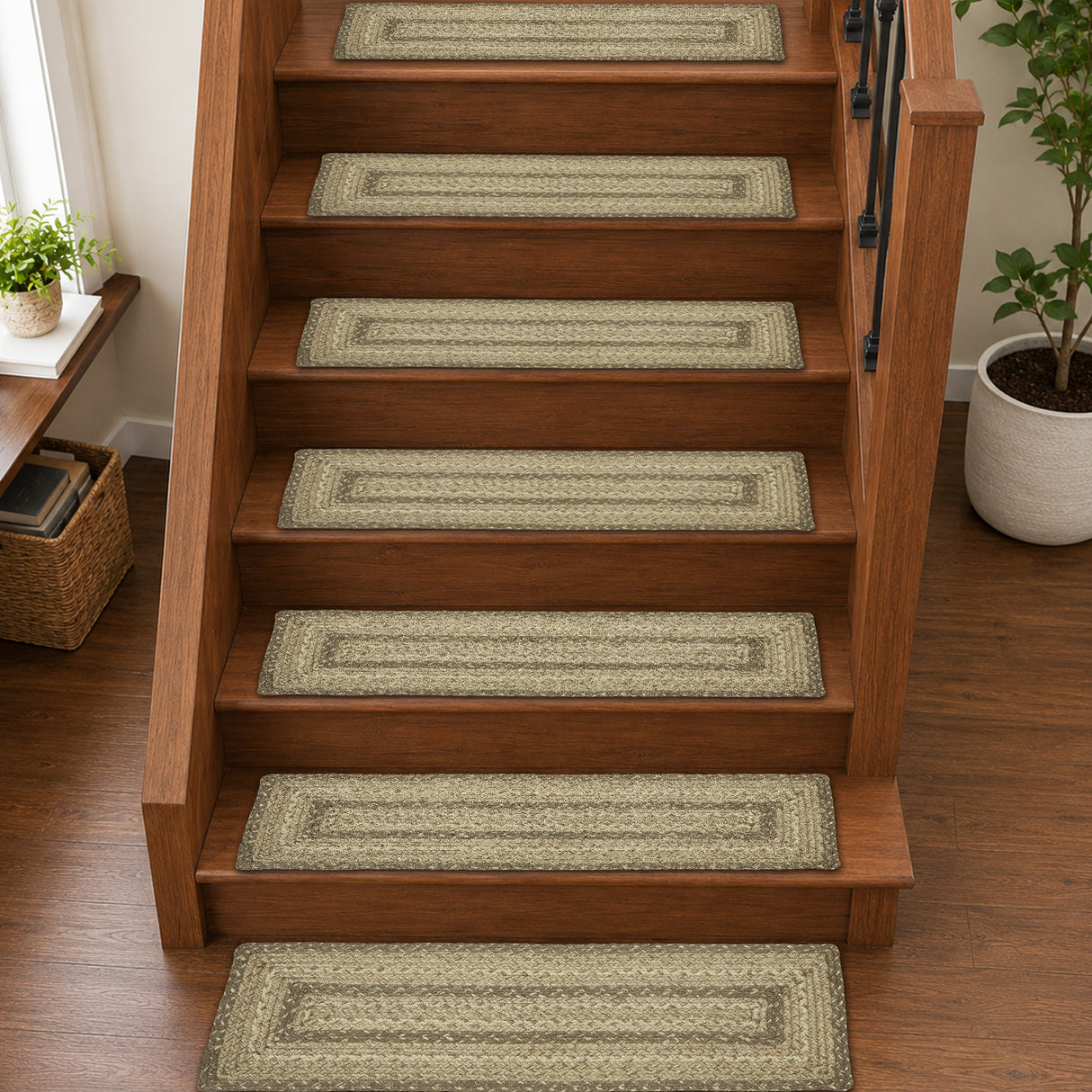 Cobblestone Jute Stair Tread Rect Latex 8.5x27, Set of 7