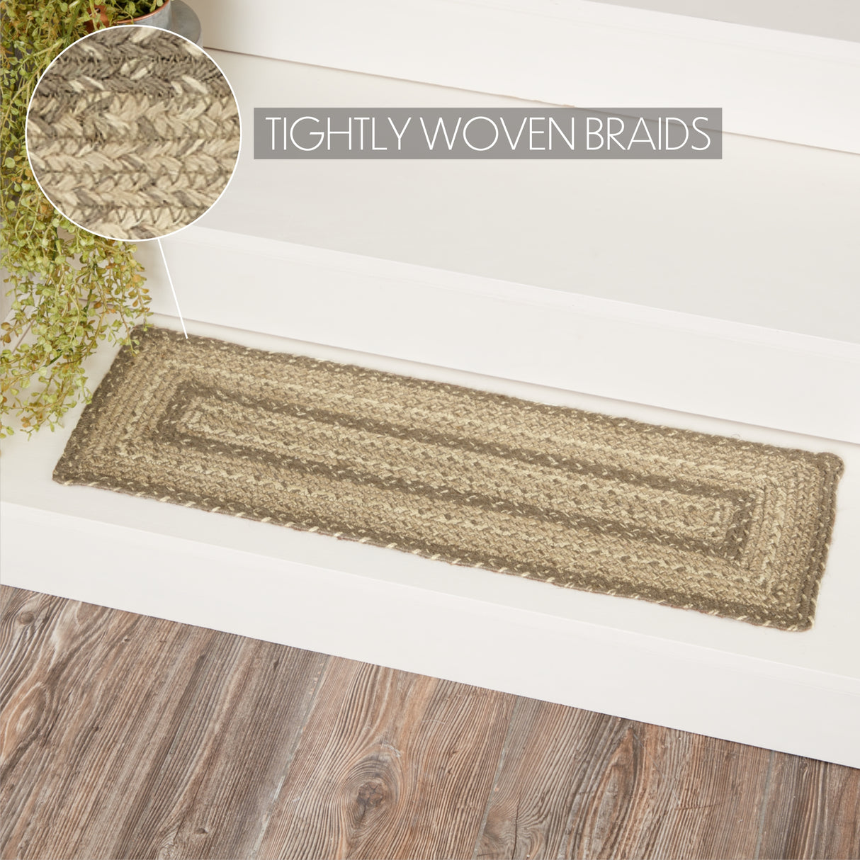 Cobblestone Jute Stair Tread Rect Latex 8.5x27, Set of 7