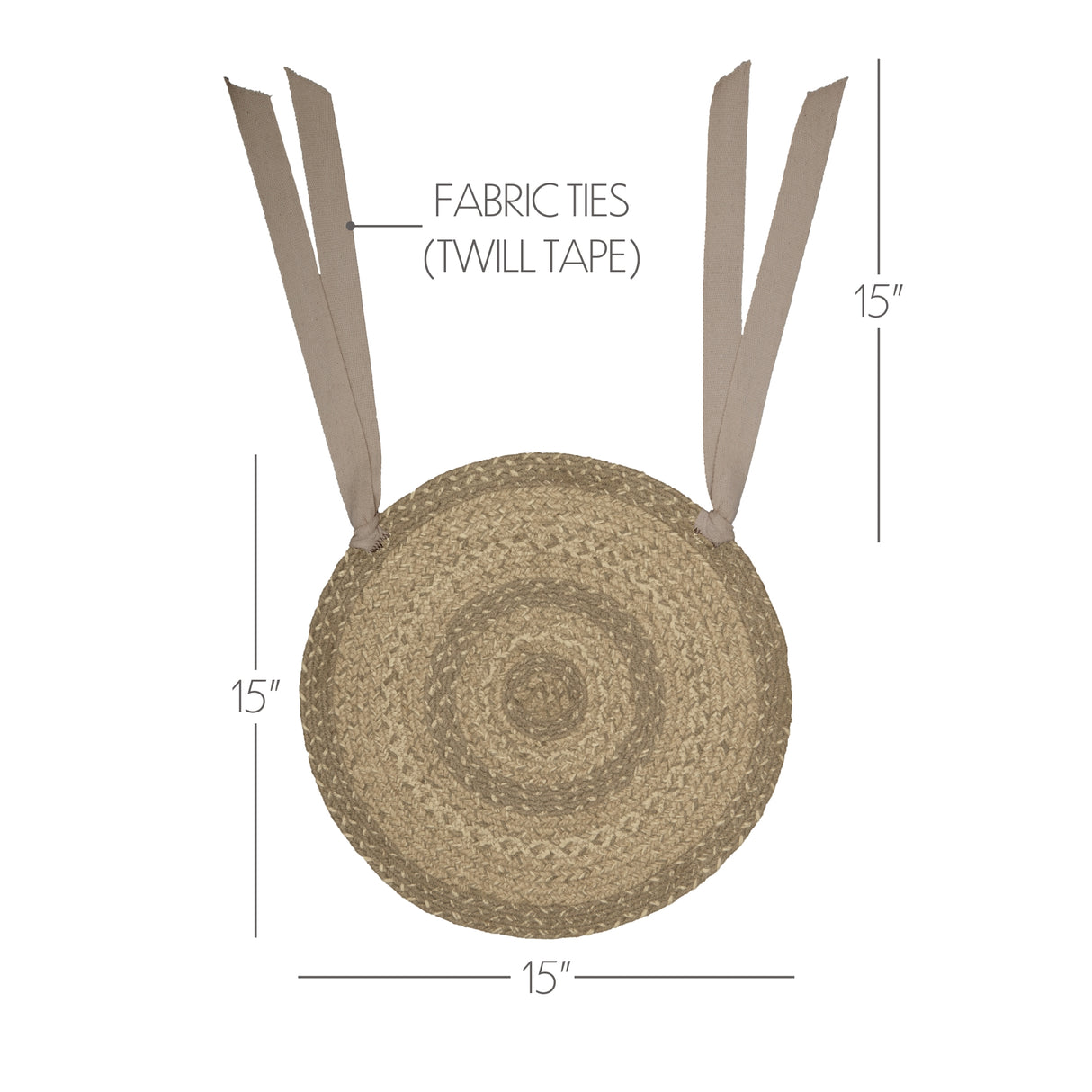 Cobblestone Jute Chair Pad 15 inch Diameter