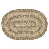 Farmhouse Cobblestone Table Placemat, Tan Grey White, Jute Blend, Oval, 12x18 Inches, 8 Pack 8 Pack