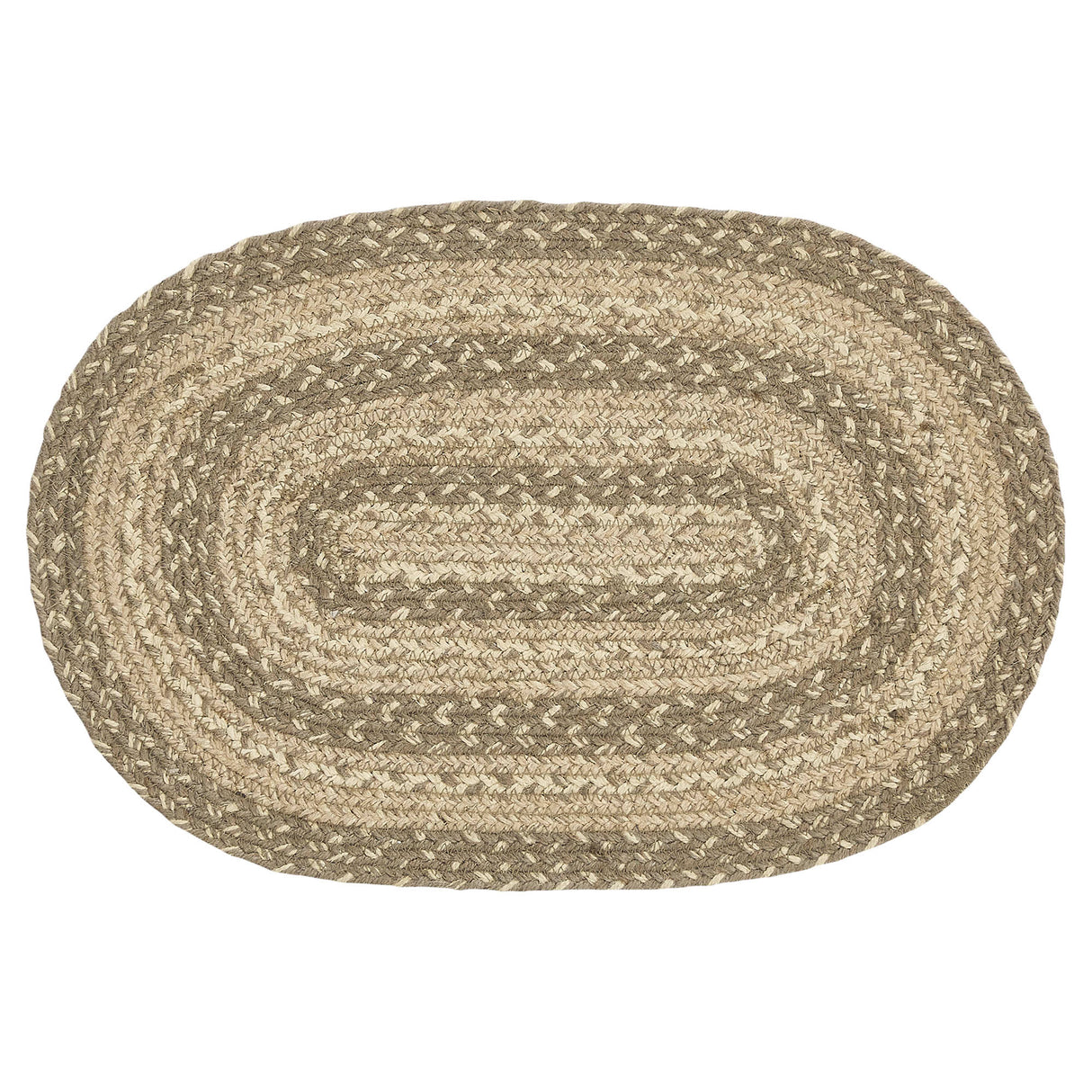 Farmhouse Cobblestone Table Placemat, Tan Grey White, Jute Blend, Oval, 12x18 Inches, 12 Pack 12 Pack
