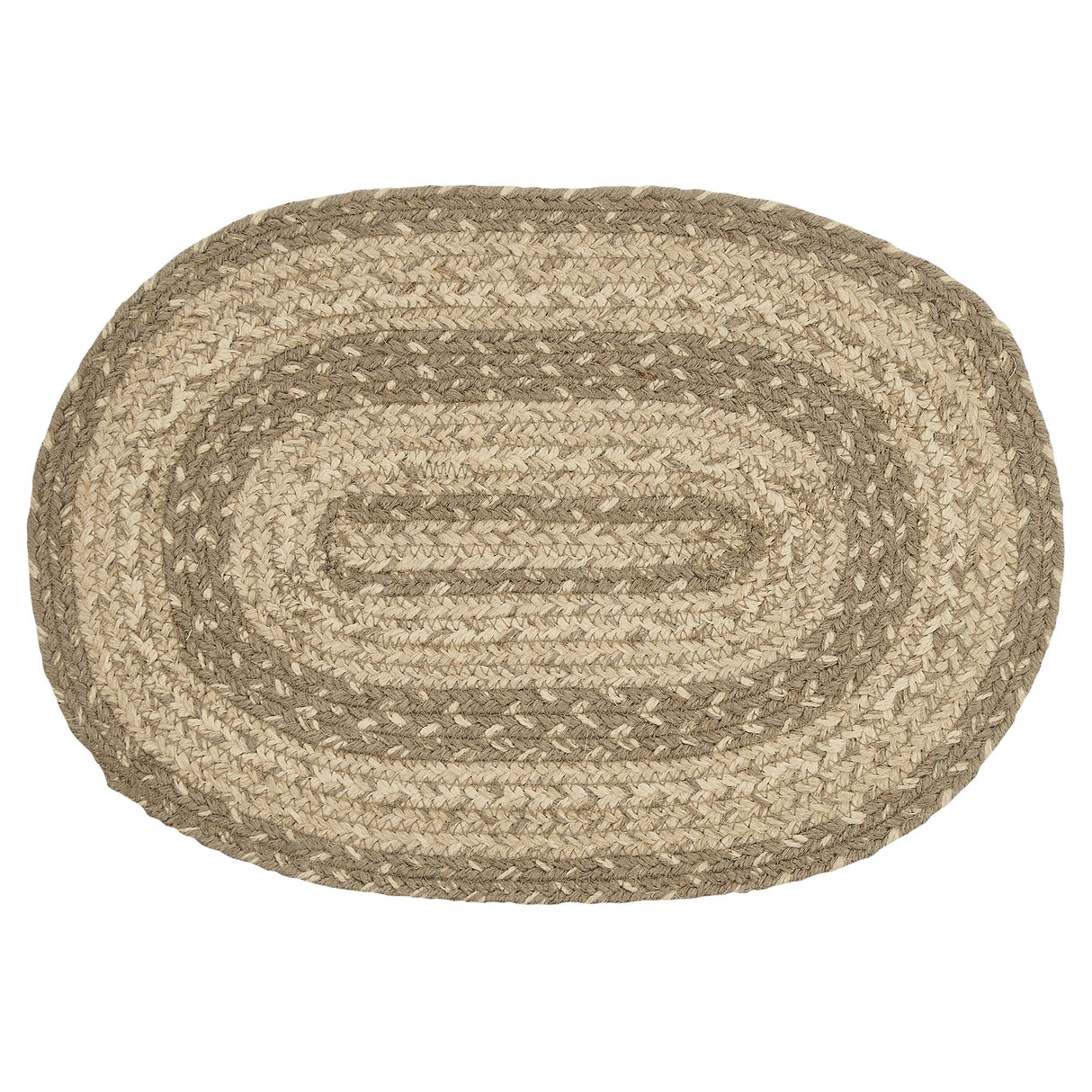 Farmhouse Cobblestone Table Placemat, Tan Grey White, Jute Blend, Oval, 10x15 Inches, 8 Pack 8 Pack