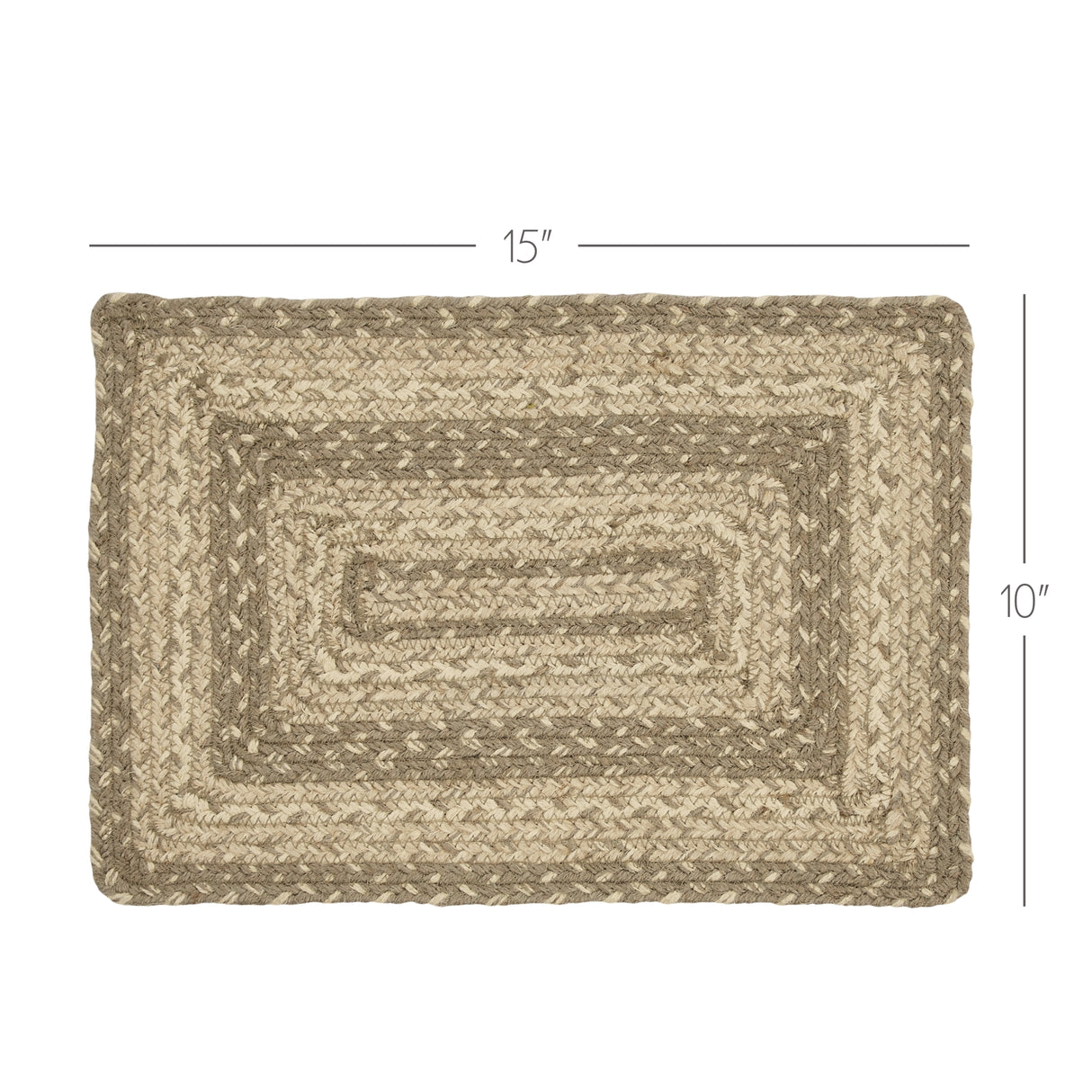 Farmhouse Cobblestone Table Placemat, Tan Grey White, Jute Blend, Rectangle, 10x15 Inches, 8 Pack 8 Pack