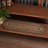 Espresso Jute Stair Tread Oval Latex 8.5x27, Set of 7