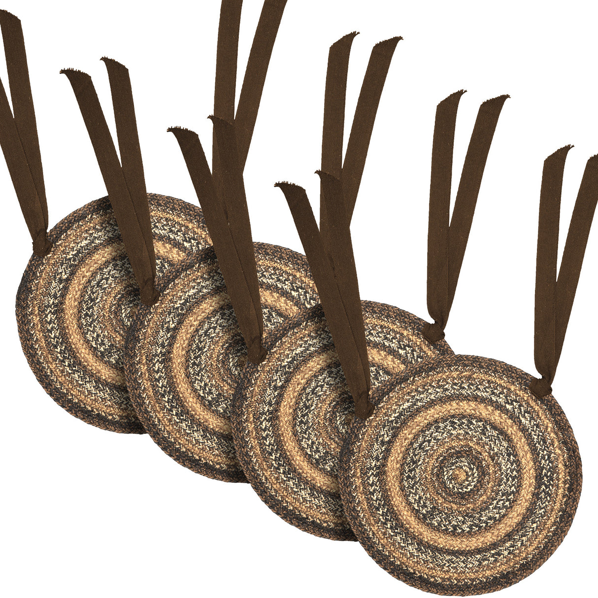 Espresso Jute 15 Inch Chair Pad