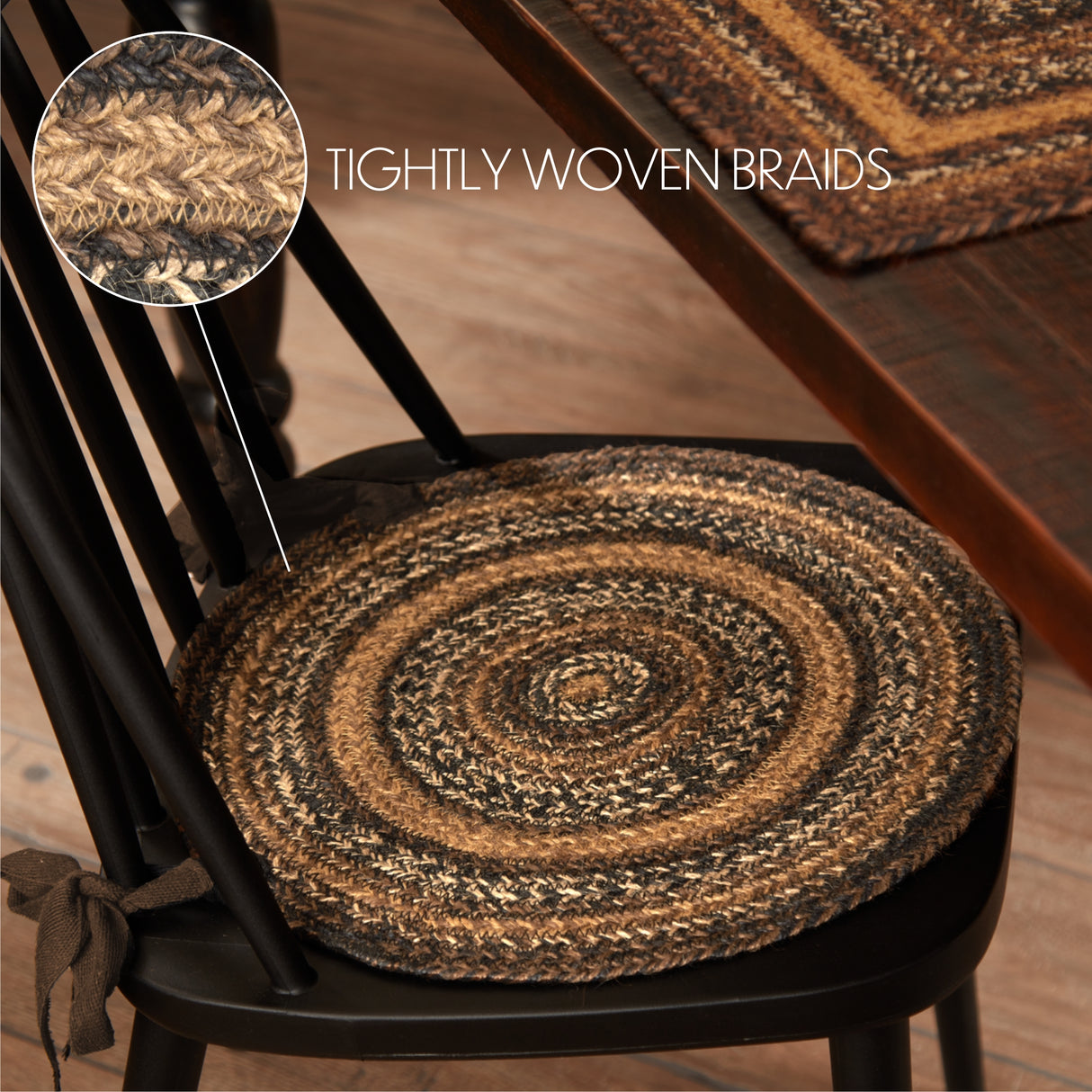 Espresso Jute 15 Inch Chair Pad