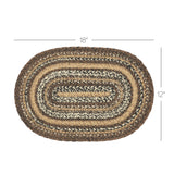 Country Espresso Table Placemat, Brown Black Tan, Jute Blend, Oval, 12x18 Inches, 8 Pack 8 Pack