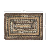 Country Espresso Table Placemat, Brown Black Tan, Jute Blend, Rectangle, 12x18 Inches, 12 Pack 12 Pack