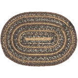 Country Espresso Table Placemat, Brown Black Tan, Jute Blend, Oval, 10x15 Inches, 12 Pack 12 Pack