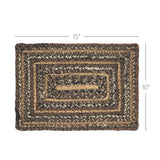 Country Espresso Table Placemat, Brown Black Tan, Jute Blend, Rectangle, 10x15 Inches, 12 Pack 12 Pack